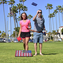 Load image into Gallery viewer, GoSports Classic Cornhole Set - Includes 8 Bean Bags, Travel Case and Game Rules (Choose Between Classic, American Flag, and Football Designs)
