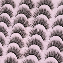 Load image into Gallery viewer, False Eyelashes 14mm Faux 3D Mink Lashes Natural Look Fluffy Cat Eye Wispy Lashes Pack by Kiromiro, 14 Pairs

