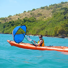 Load image into Gallery viewer, Arya Life 42 inches Downwind Wind Sail Kit Kayak Wind Sail Kayak Paddle Board Accessories, Easy Setup &amp; Deploys Quickly, Compact &amp; Portable, Royal Blue
