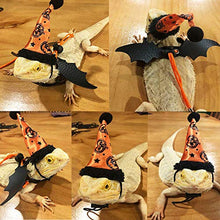Load image into Gallery viewer, Halloween Bearded Dragon Lizard Leash Harness Hat, Bearded Dragon Lizard Halloween Clothe Pumpkin Hat and 3 Pack Lizard Harness Leash for Lizard Reptile Halloween,Holiday,Party,Photos
