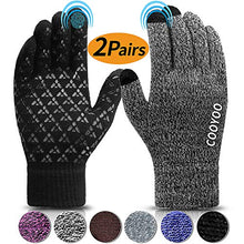 Load image into Gallery viewer, COOYOO Winter Gloves for Women and Men,Touchscreen Gloves,Knit Wool,Running Gloves,Anti-Slip Silicone Gel - Elastic Cuff - Thermal Soft Wool Lining
