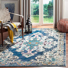 Load image into Gallery viewer, Safavieh Madison Collection MAD452M Vintage Medallion Distressed Area Rug, 5' 3" x 7' 6", Navy/Grey
