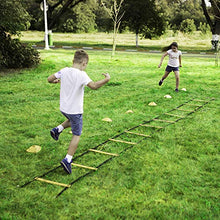 Load image into Gallery viewer, CANPPNY Speed Agility Training Kit—Includes Agility Ladder with Carrying Bag, 5 Disc Cones, Resistance Parachute.Use Equipment to Improve Footwork Any Sport.
