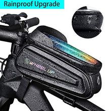 Load image into Gallery viewer, Binudum Bike Bag Front Frame Waterproof Cycling Top Tube Mount Bicycle Bag Sun Visor Large Capacity Touch Screen Holder Case Fits Phones Below 7 Inchs
