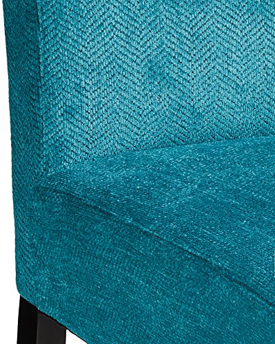 Load image into Gallery viewer, Roundhill Furniture Pisano Teal Blue Fabric Armless Contemporary Accent Chair with Kidney Pillow, Single