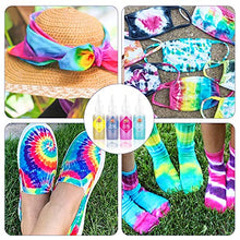 Load image into Gallery viewer, DIY Tie Dye Kits, Emooqi 32 Colours All-in-1 Tie Dye Set contain 32 Bag Pigments, Rubber Bands, Gloves, sealed bag，Apron and Table Covers for Craft Arts Fabric Textile Party DIY Handmade Project
