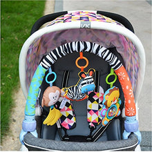 Load image into Gallery viewer, VX-star Baby Travel Play Arch Stroller/Crib Accessory,Cloth Animmal Toy and Pram Activity Bar with Rattle/Squeak/Teethers(Stripe)
