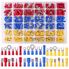 Load image into Gallery viewer, Glarks 540pcs 22-16/16-14/12-10 Gauge Mixed Quick Disconnect Electrical Insulated Butt Bullet Spade Fork Ring Solderless Crimp Terminals Connectors Assortment Kit
