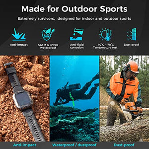 Kospet Smart Watches for Men – Bluetooth Call (Answer/Make Call) 5ATM Waterproof Fitness Watch Tracker for Android iOS iPhones with Heart Rate Blood Pressure - 1.72" Tactical Outdoor Sports Smartwatch
