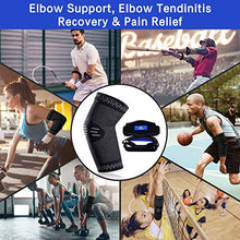 Load image into Gallery viewer, ABYON Tennis Elbow Straps (2 Pack) + Elbow Compression Sleeve (1 Pack),Elbow Brace with Medical Compression for Tendonitis, Elbow Support for Men &amp; Women (Black, Large)
