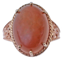 Load image into Gallery viewer, Carillon Chocolate Moonstone Natural Gemstone Oval Shape 14K Rose Gold Ring For Women for Men | Size: 4 to 10
