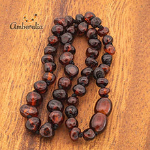 Load image into Gallery viewer, Amberalia knotted  Baltic Amber Necklace, Lab-tested, Certified Genuine Amber - SIZES FOR EVERYBODY - Boost immune System -Polish Cherry-  S (13”)
