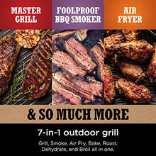 Load image into Gallery viewer, Ninja OG751 Woodfire Pro Outdoor Grill &amp; Smoker with Built-In Thermometer, 7-in-1 Master Grill, BBQ Smoker, Air Fryer, Bake, Roast, Dehydrate, Broil, Ninja Woodfire Pellets, Portable, Electric, Grey
