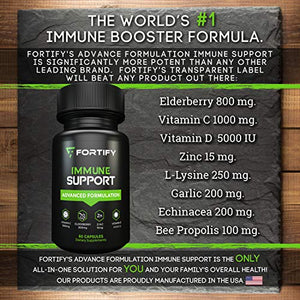 Immune System Booster Antioxidant Supplement, Elderberry Capsule, with Vitamin C, Vitamin D, Zinc, Supports Natural Energy, Memory, and Stress Relief - 60 Capsules