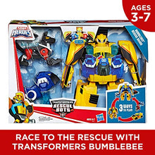 Load image into Gallery viewer, Playskool Heroes Transformers Rescue Bots Bumblebee Rescue Guard 10-Inch Converting Toy Robot Action Figure, Lights and Sounds, Toys for Kids Ages 3 and Up
