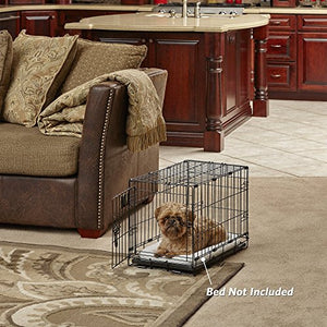 MidWest ICrate 1524 -24 Inch Folding Metal Dog Crate w/ Divider Panel ,Small Dog Breed, Black