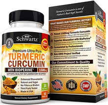 Load image into Gallery viewer, Turmeric Curcumin with BioPerine 1500mg - Natural Joint &amp; Healthy Inflammatory Support with 95% Standardized Curcuminoids for Potency &amp; Absorption - Non-GMO, Gluten Free Capsules with Black Pepper.
