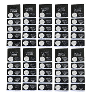 50 pcs Pack - CR2032 Battery 3v Lithium Button Cell Coin 2032 Battery Nightkonic