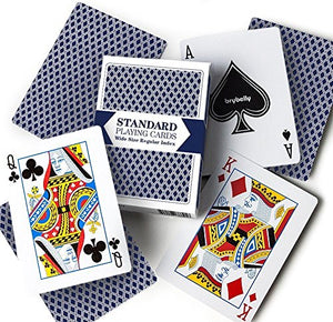Brybelly 12 Decks (6 Red/6 Blue) Wide-Size, Regular Index Playing Cards Set – Plastic-Coated, Classic Poker Size