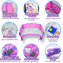 Load image into Gallery viewer, CarSeat Tray -Toddler Travel Tray- Keep Kids Occupied &amp; Entertain for Hours, Road Trips Essential For Kids, Sturdiest &amp; Most Comfortable Travel Tray for Car Seat (Pink)
