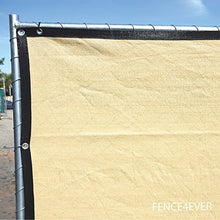 Load image into Gallery viewer, Fence4ever 6'x25' 3rd Gen Tan Beige Fence Privacy Screen Windscreen Shade Cover Mesh Fabric (Aluminum Grommets) Home, Court, or Construction
