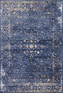 Persian-Rugs 2817 Distressed Blue 8 x 10 Area Rug Carpet Large New