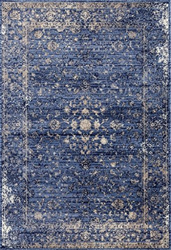 Persian-Rugs 2817 Distressed Blue 8 x 10 Area Rug Carpet Large New