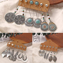 Load image into Gallery viewer, 36 Pairs Fashion Vintage Drop Dangle Earrings Set for Women/Girls Bohemian Earrings with Hollow Leaf Waterdrop Jewelry for Birthday/Party/Christmas Gifts
