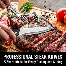 Load image into Gallery viewer, HIWARE 48-Piece Silverware Set with Steak Knives for 8, Stainless Steel Flatware Cutlery Set For Home Kitchen Restaurant Hotel, Kitchen Utensils Set, Mirror Polished, Dishwasher Safe
