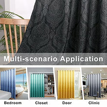 Load image into Gallery viewer, DWCN Ombre Blackout Patio Door Curtains - Damask Patterned Thermal Insulated Sliding Door Curtains - Extra Wide Grommet Drapes for Living Room Sliding Glass Door, 100 x 84 Inches, 1 Panel, Black
