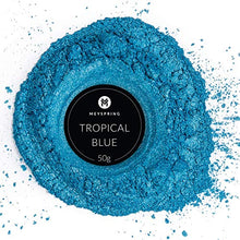 Load image into Gallery viewer, MEYSPRING Tropical Blue Epoxy Resin Color Pigment - 50 Grams - Great for Resin Art, Epoxy Resin, and UV Resin- Mica Powder for Epoxy Resin
