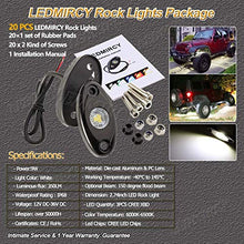 Load image into Gallery viewer, LEDMIRCY LED Rock Lights White 20PCS for Off Road Truck RZR Auto Car Boat ATV SUV Waterproof High Power Neon Trail Rig Lights Shockproof/Pack of 20,White
