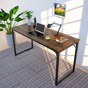 Foxemart 47 Inch Computer Desk Sturdy Office Desks 47” Modern PC Laptop Notebook Study Writing Table for Home Office Workstation, Rustic Brown