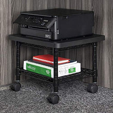 Load image into Gallery viewer, Safco Products Under Desk Printer/Fax Stand , Black Powder Coat Finish, Swivel Wheels for Mobility
