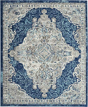 Load image into Gallery viewer, Nourison Persian Vintage 8' x 10' Bohemian Style Area Rug, Ivory/Turquoise 7'10"X9'10"
