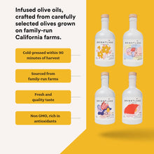 Load image into Gallery viewer, Brightland The Artist Capsule Cold-Pressed Olive Oils - Oprah’s Favorite Olive Oil Set Infused with Garlic, Lemon, Basil, and Chili Peppers, 12.7 fl. oz. Bottles (Pack of 4)
