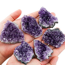 Load image into Gallery viewer, rockcloud Natural Purple Amethyst Quartz Crystal Cluster Geode Druzy Home Decoration Gemstone Specimen
