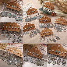 Load image into Gallery viewer, 36 Pairs Fashion Vintage Drop Dangle Earrings Set for Women/Girls Bohemian Earrings with Hollow Leaf Waterdrop Jewelry for Birthday/Party/Christmas Gifts
