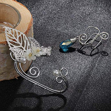Load image into Gallery viewer, Udalyn 3 Pairs Elf Ear Cuffs Wing Earring Handmade Clip-On Earrings For Cosplay Elven Cuff Wrap Earrings Pearl Wing Tassel Filigree Fantasy Fairy Halloween Masquerade Earrings for Women
