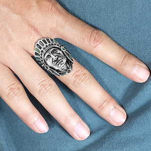 AeraVida Abalone Shell Native American Style .925 Sterling Silver Ring (10)