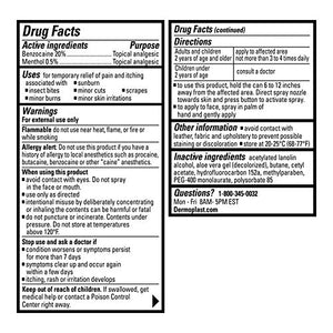 Dermoplast Pain, Burn & Itch Relief Spray for Minor Cuts, Burns and Bug Bites, 2.75 Oz (Packaging May Vary)