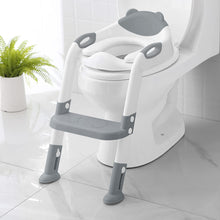 Load image into Gallery viewer, Toilet Potty Training Seat with Step Stool Ladder,SKYROKU Training Toilet for Kids Boys Girls Toddlers-Comfortable Safe Potty Seat with Anti-Slip Pads Ladder (Grey)
