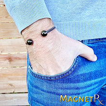 Load image into Gallery viewer, MagnetRX® Magnetic Therapy Bracelet Cuff - Twisted Cable Stainless Steel Bangle Magnetic Bracelets for Pain Relief, Balance &amp; Energy - Elegant Golf Bracelet for Men &amp; Women (Gunmetal | Medium)
