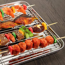 Load image into Gallery viewer, Wildone Baking Sheet &amp; Rack Set [2 Sheets + 2 Racks], Stainless Steel Cookie Pan with Cooling Rack, Size 16 x 12 x 1 Inch, Non Toxic &amp; Heavy Duty &amp; Easy Clean
