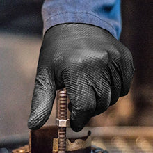 Load image into Gallery viewer, Ammex Gloveworks HD Industrial Black Nitrile Gloves with Diamond Grip Case of 1000,6 mil, Size XXLarge, Latex, Powder Free, Textured, Disposable, GWBN49100
