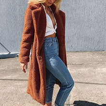 Load image into Gallery viewer, WYTong Winter Maxi Coat For Womens Fashion Warm Faux Fur Coat Jacket Casual Solid Long Parka Outerwear(Brown,L)

