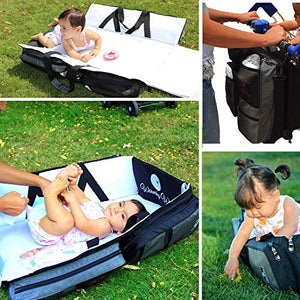 Multipurpose Portable Baby Changing Mat: Diaper Bag, Foldable Travel Bassinet, Playpen & Storage