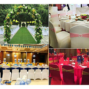 100PCS Wedding Chair Decorations Stretch Chair Bows and Sashes for Party Ceremony Reception Banquet Spandex Chair Covers slipcovers (100, Red)