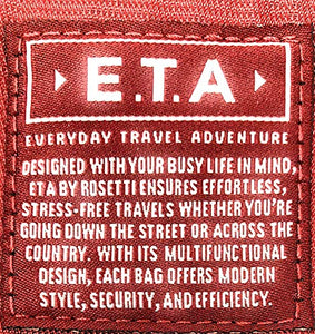 E.T.A Travel Adventure Multi Compartment Dark Red Travel Bag Cozumel Wristlet by Rosetti