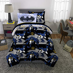 Franco Kids Bedding Super Soft Comforter and Sheet Set with Sham, 5 Piece Twin Size, Batman